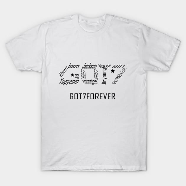 GOT7 forever collage black T-Shirt by PLMSMZ